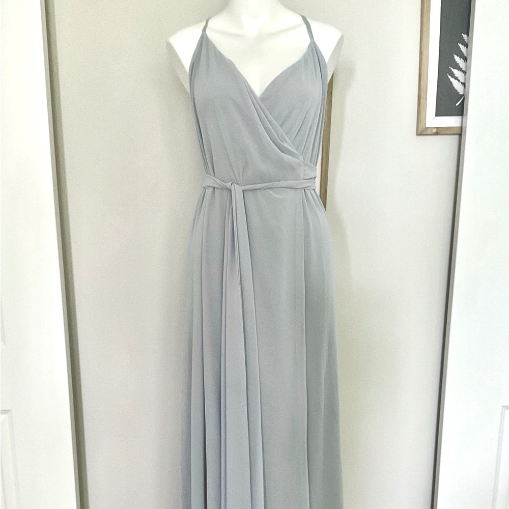 Blue Grey Bridesmaid Dress